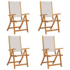 Folding Garden Chairs 4 pcs Solid Wood Acacia and Textilene