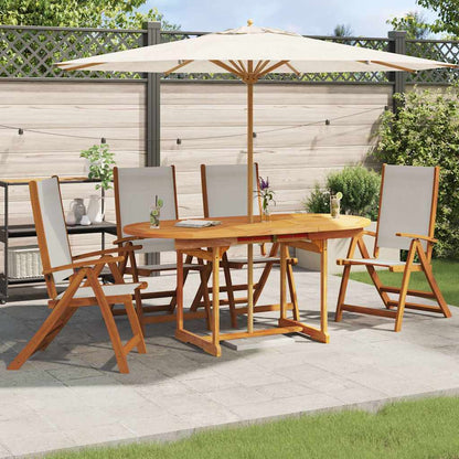 Folding Garden Chairs 4 pcs Solid Wood Acacia and Textilene
