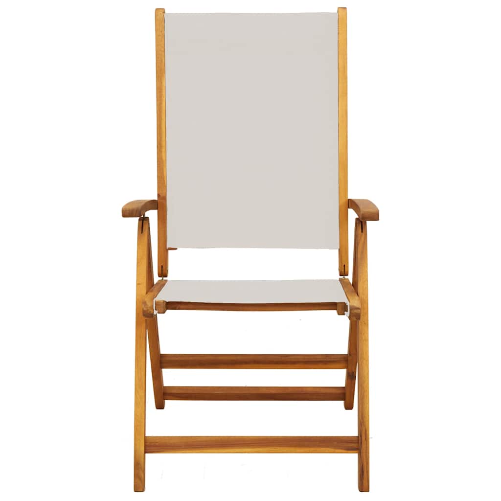 Folding Garden Chairs 6 pcs Solid Wood Acacia and Textilene