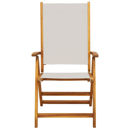 Folding Garden Chairs 6 pcs Solid Wood Acacia and Textilene