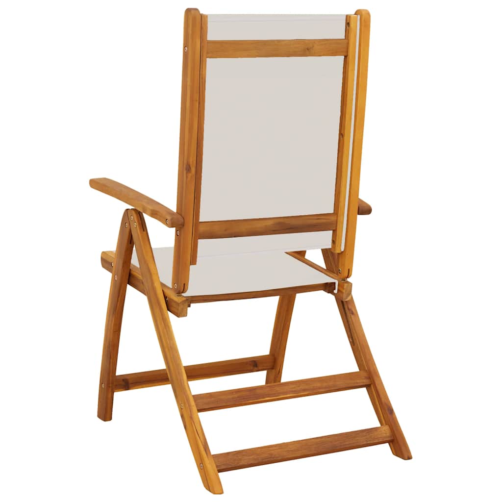 Folding Garden Chairs 6 pcs Solid Wood Acacia and Textilene