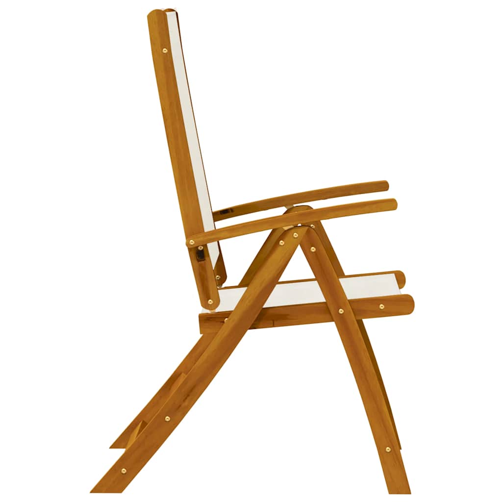 Folding Garden Chairs 6 pcs Solid Wood Acacia and Textilene
