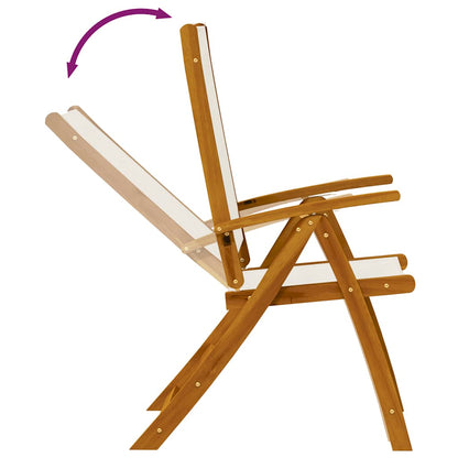 Folding Garden Chairs 6 pcs Solid Wood Acacia and Textilene