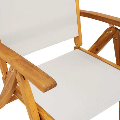Folding Garden Chairs 6 pcs Solid Wood Acacia and Textilene