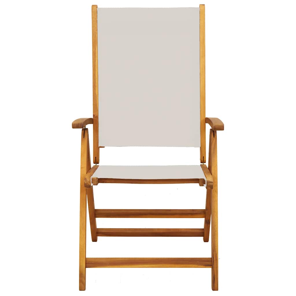 Folding Garden Chairs 8 pcs Solid Wood Acacia and Textilene