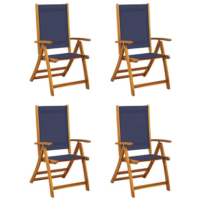 Folding Garden Chairs 4 pcs Solid Wood Acacia and Textilene