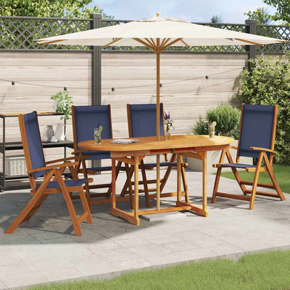Folding Garden Chairs 4 pcs Solid Wood Acacia and Textilene