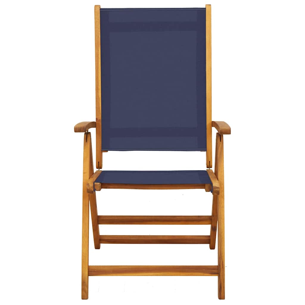 Folding Garden Chairs 6 pcs Solid Wood Acacia and Textilene