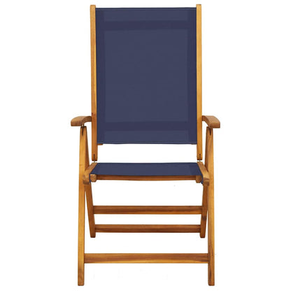 Folding Garden Chairs 6 pcs Solid Wood Acacia and Textilene