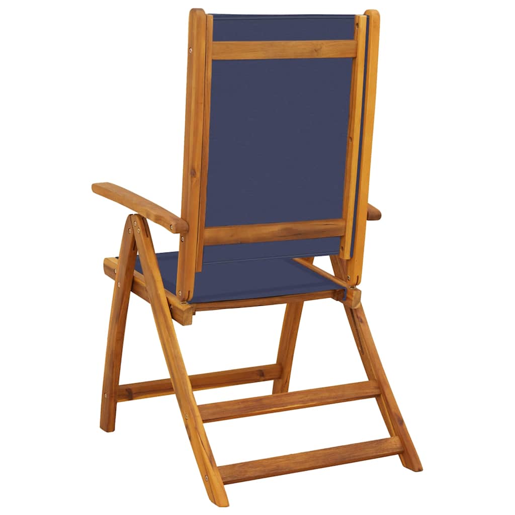 Folding Garden Chairs 6 pcs Solid Wood Acacia and Textilene