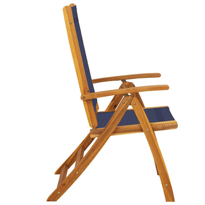 Folding Garden Chairs 6 pcs Solid Wood Acacia and Textilene