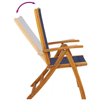 Folding Garden Chairs 6 pcs Solid Wood Acacia and Textilene