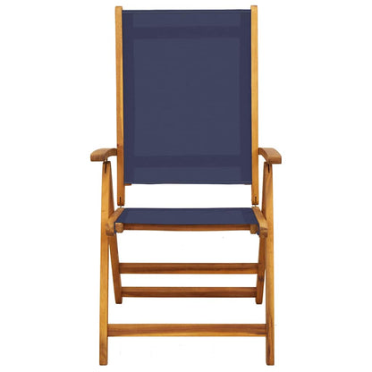 Folding Garden Chairs 8 pcs Solid Wood Acacia and Textilene