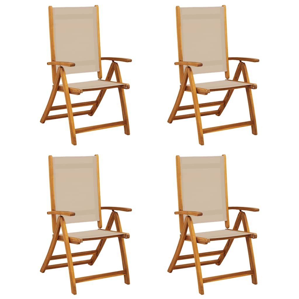Folding Garden Chair Set of 4 Taupe