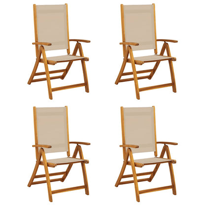 Folding Garden Chair Set of 4 Taupe