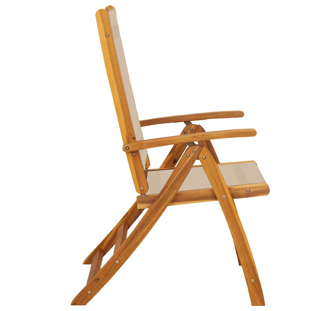 Folding Garden Chair Set of 4 Taupe