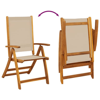 Folding Garden Chair Set of 4 Taupe