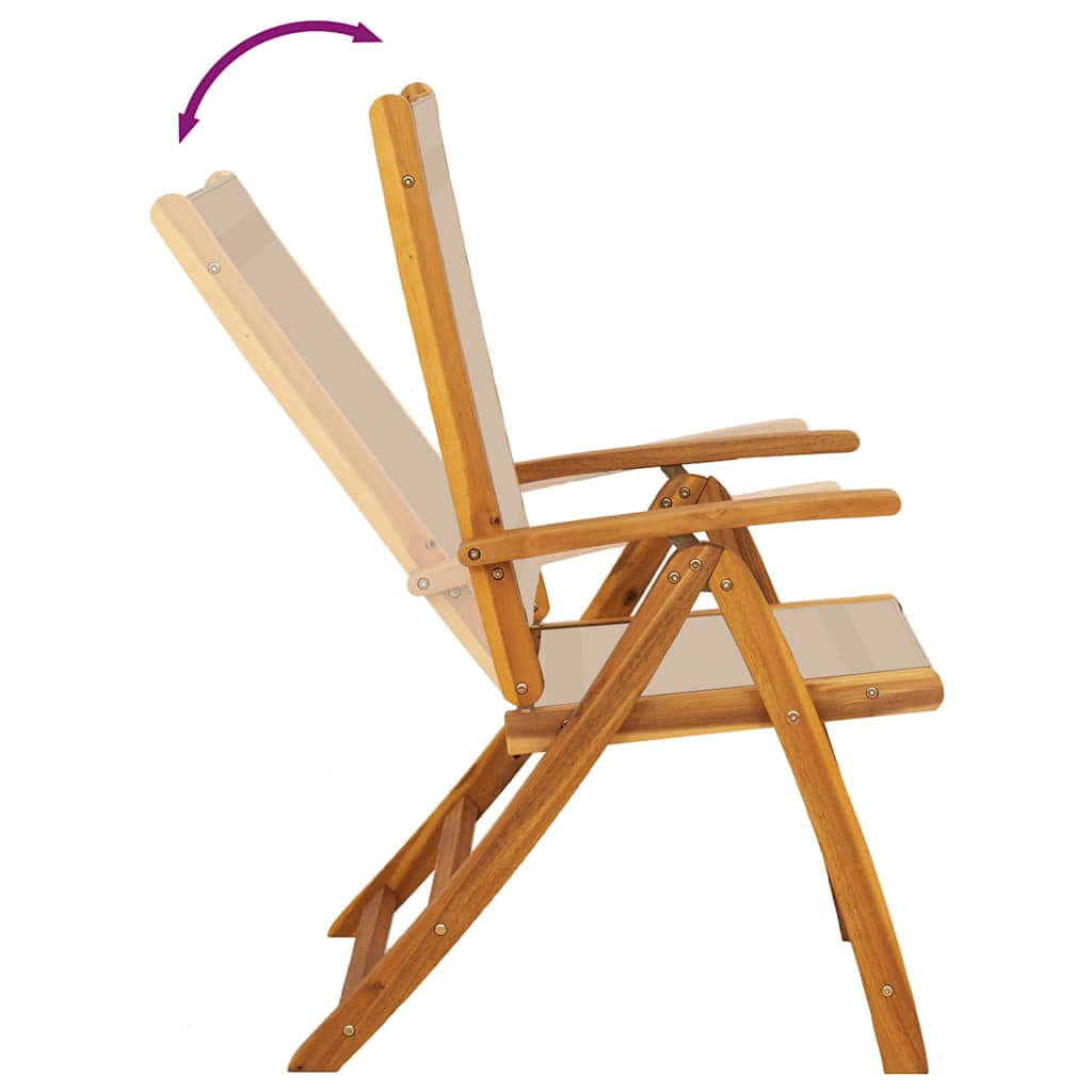 Folding Garden Chair Set of 4 Taupe