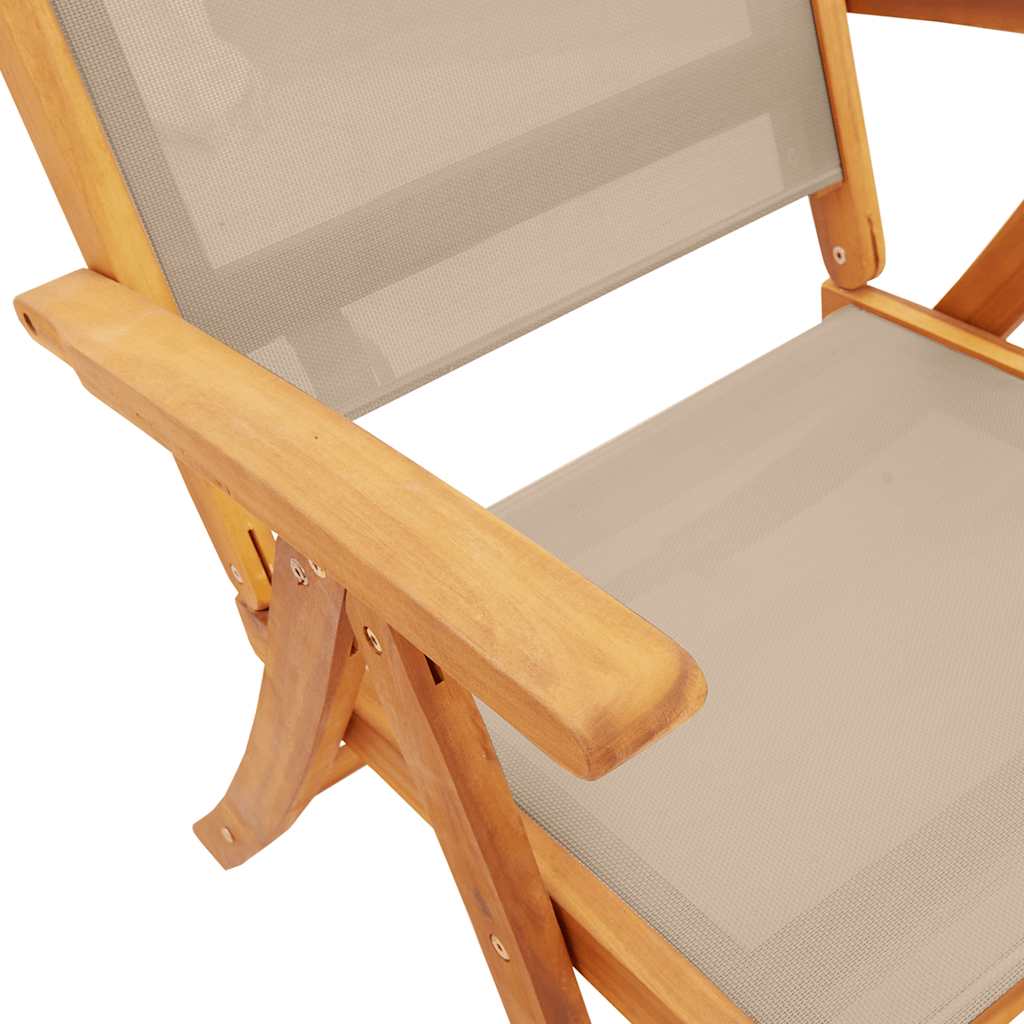 Folding Garden Chair Set of 4 Taupe
