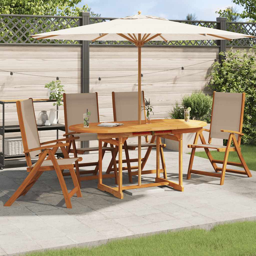 Folding Garden Chair Set of 4 Taupe