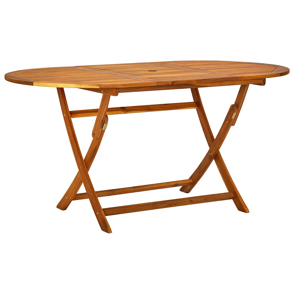 5 Piece Garden Dining Set Solid Wood Acacia and Textilene