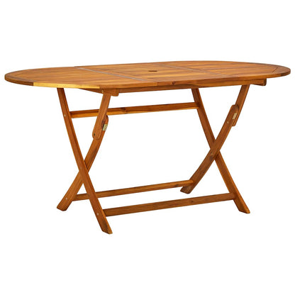 5 Piece Garden Dining Set Solid Wood Acacia and Textilene