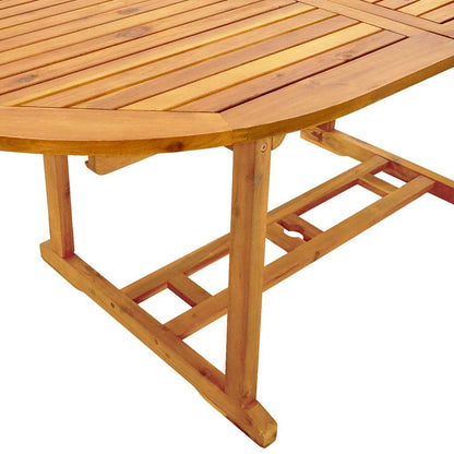 7 Piece Garden Dining Set Solid Wood Acacia and Textilene