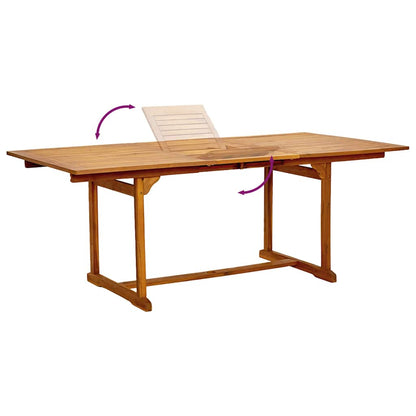 5 Piece Garden Dining Set Solid Wood Acacia and Textilene