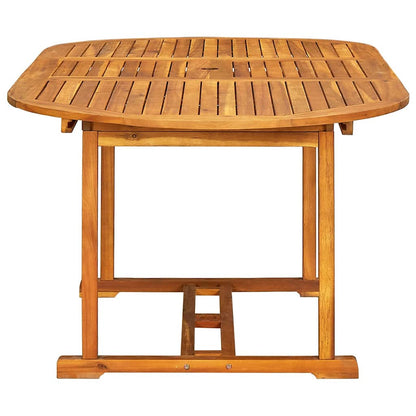 5 Piece Garden Dining Set Solid Wood Acacia and Textilene