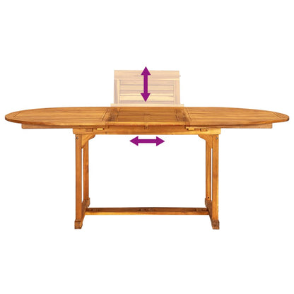 5 Piece Garden Dining Set Solid Wood Acacia and Textilene