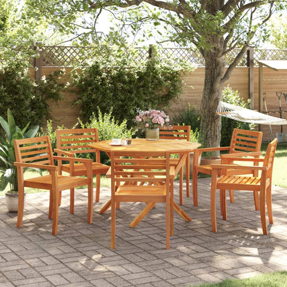 Garden Chair | Set of 6 | Natural Acacia | Solid Acacia wood | Standard