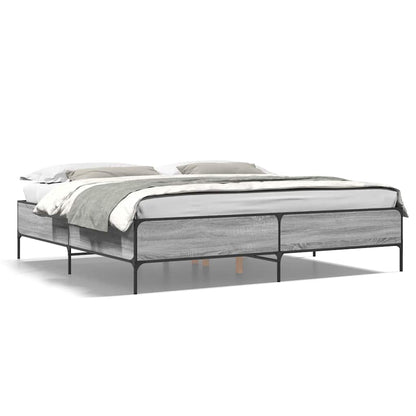 Bed Frame without Mattress Grey Sonoma 200x200 cm