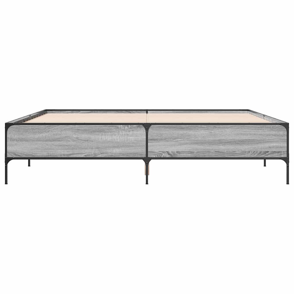 Bed Frame without Mattress Grey Sonoma 200x200 cm