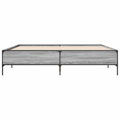 Bed Frame without Mattress Grey Sonoma 200x200 cm