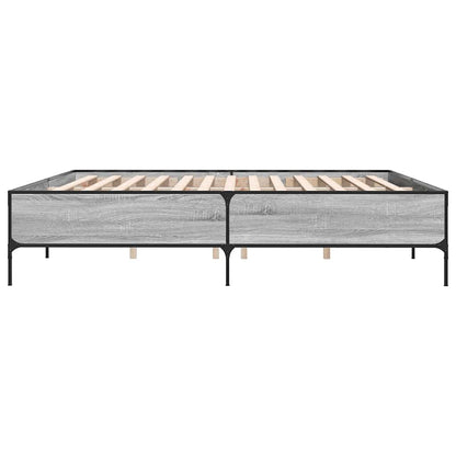 Bed Frame without Mattress Grey Sonoma 180x200 cm Super King