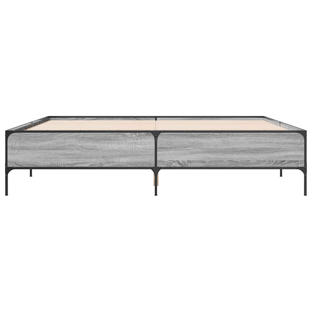 Bed Frame without Mattress Grey Sonoma 180x200 cm Super King
