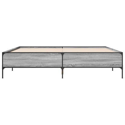 Bed Frame without Mattress Grey Sonoma 180x200 cm Super King