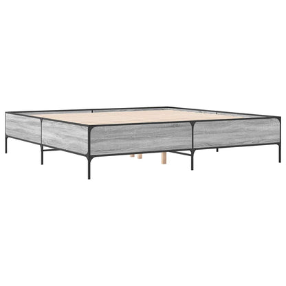 Bed Frame without Mattress Grey Sonoma 180x200 cm Super King