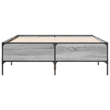 Bed Frame Grey Sonoma 160x200 cm Engineered Wood and Metal