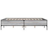 Bed Frame Grey Sonoma 160x200 cm Engineered Wood and Metal