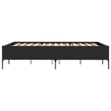 Bed Frame Black 150x200 cm King Size Engineered Wood and Metal
