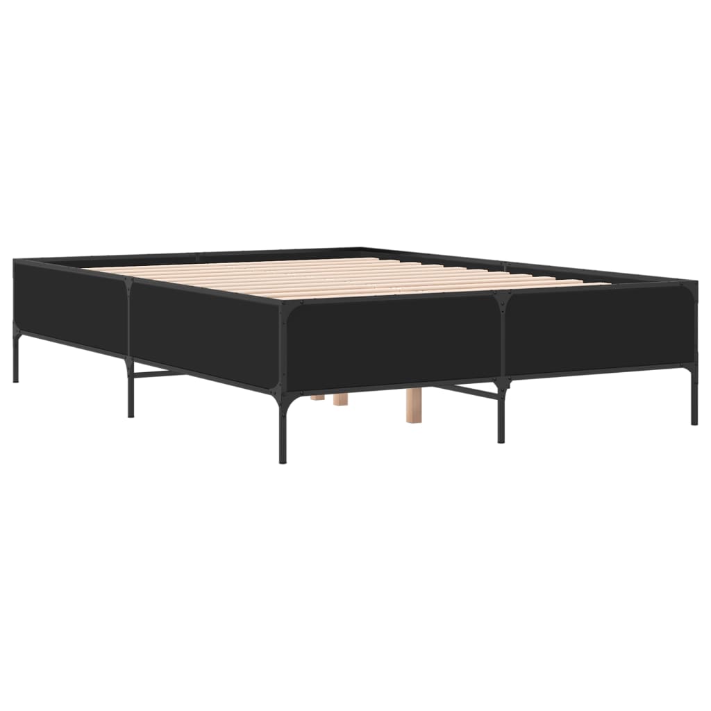 Bed Frame without Mattress Black 140x200 cm