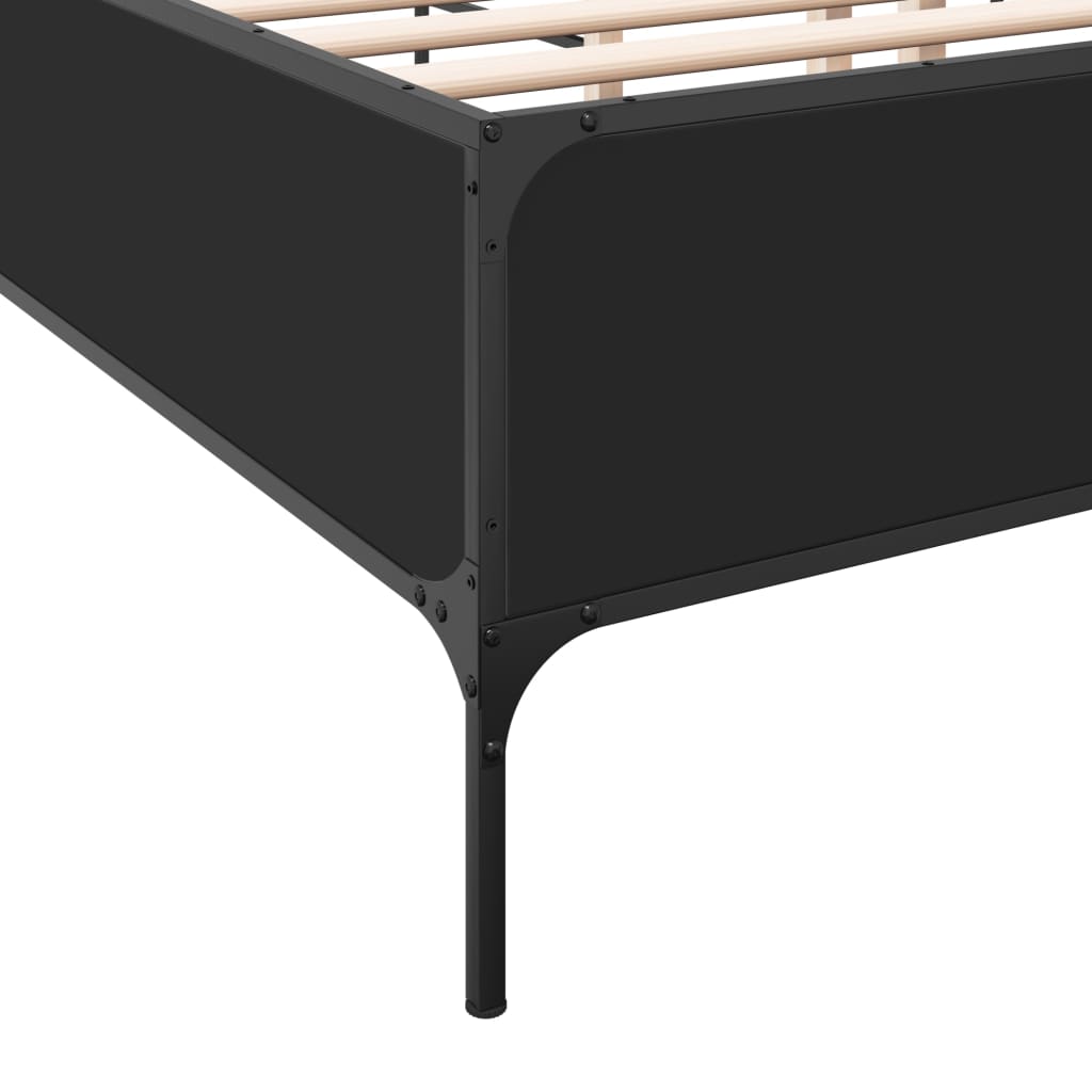 Bed Frame without Mattress Black 140x200 cm