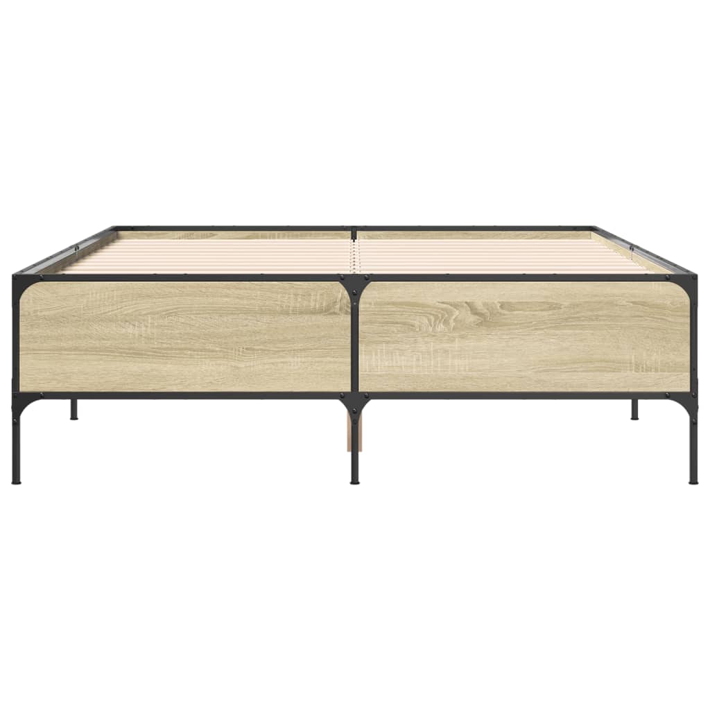 Bed Frame without Mattress Sonoma Oak 140x200 cm
