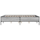 Bed Frame Grey Sonoma 120x200 cm Engineered Wood and Metal