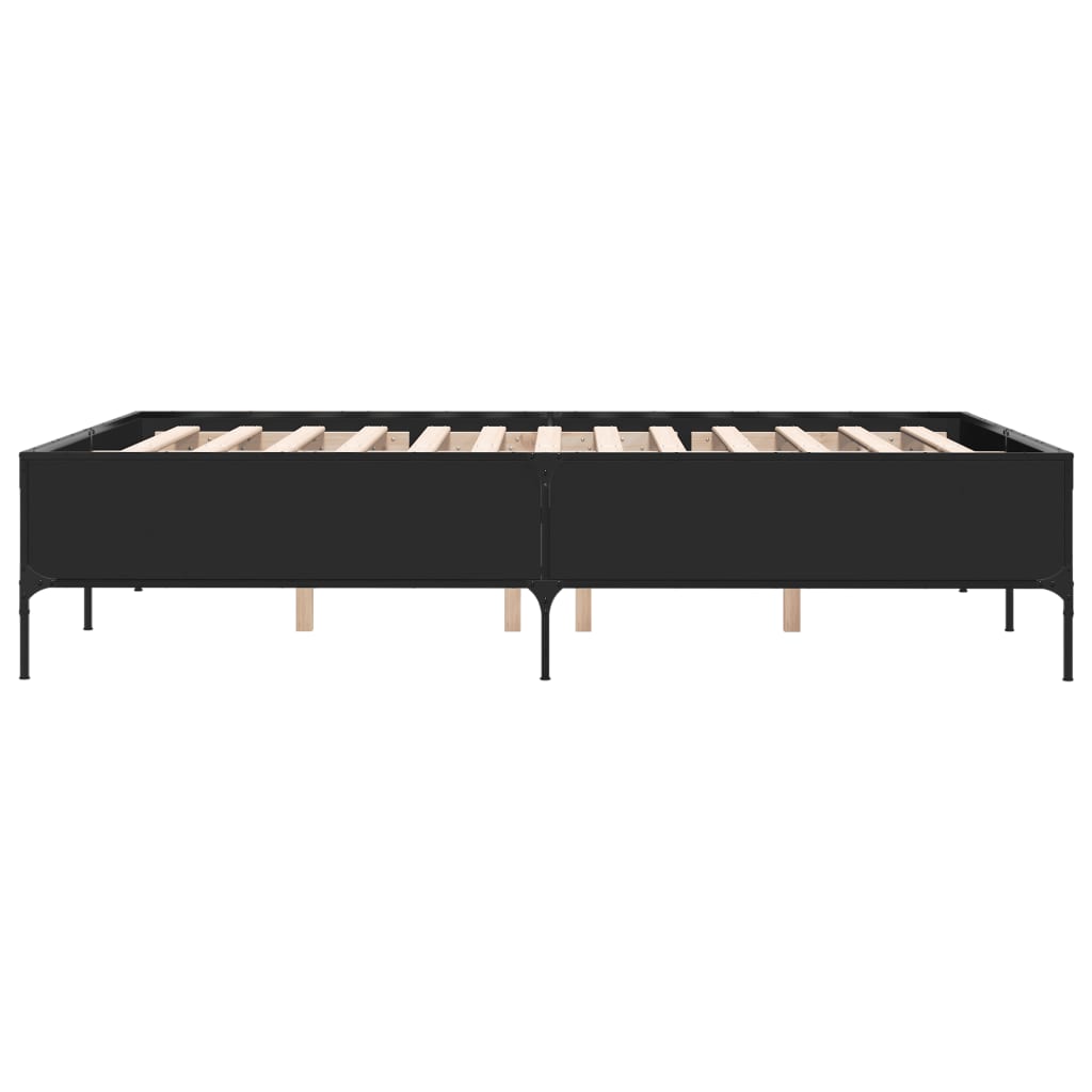 Bed Frame without Mattress Black 140x190 cm