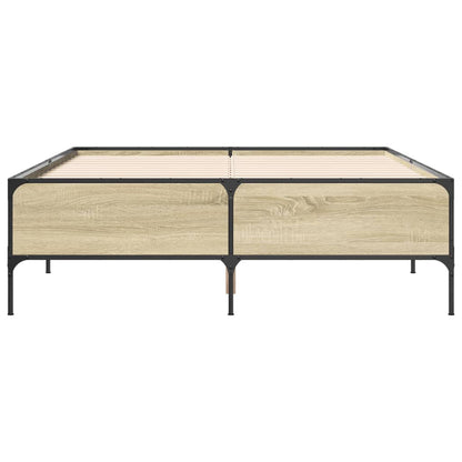 Bed Frame without Mattress Sonoma Oak 140x190 cm