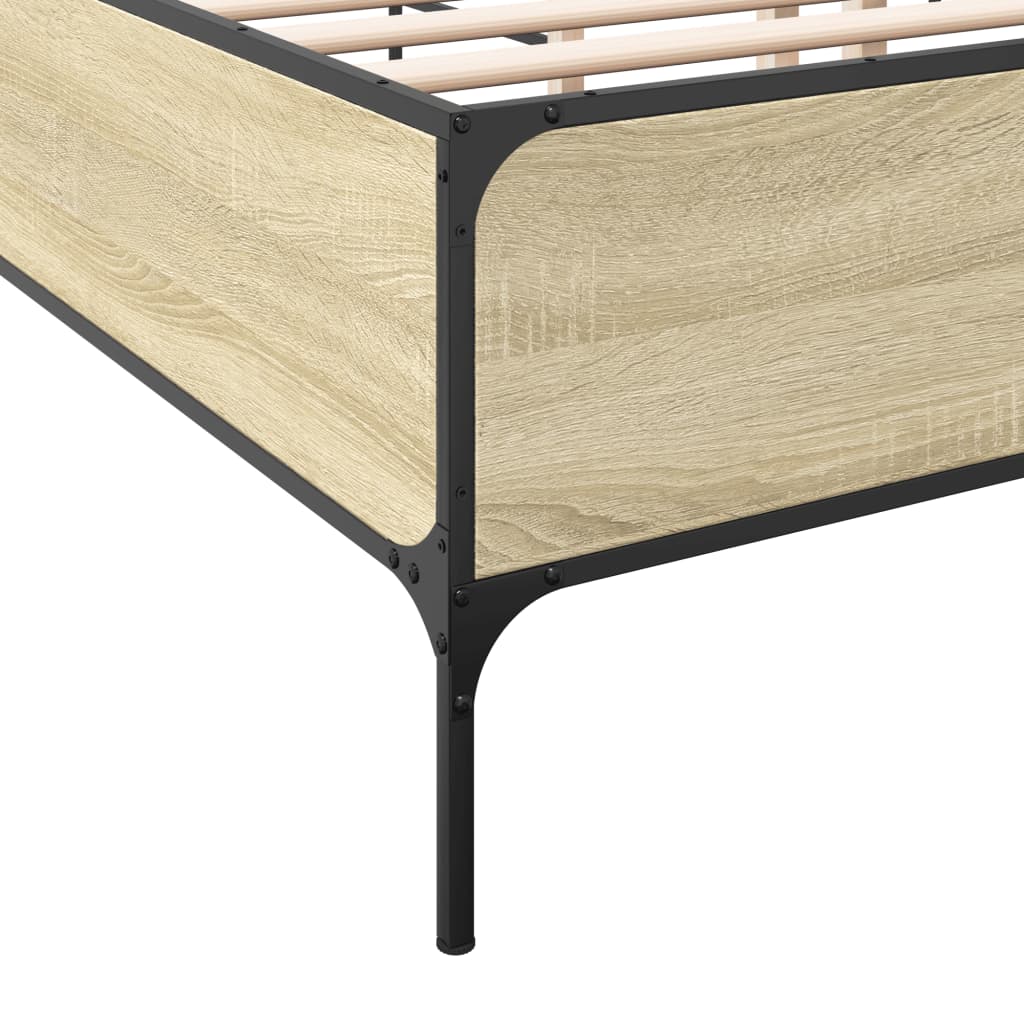 Bed Frame without Mattress Sonoma Oak 140x190 cm