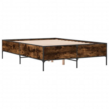 Bed Frame without Mattress Smoked Oak 135x190 cm Double