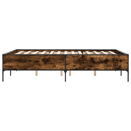 Bed Frame without Mattress Smoked Oak 135x190 cm Double